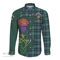 Scottish MacDonald of the Isles Hunting Ancient Clan Tartan Crest with Thistle and Scotland Map Tartan Long Sleeve Shirt Scottish Plaid Tartan Plaid - ScotsTee - scotstee.com