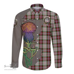 Scottish MacLean Dress Clan Tartan Crest with Thistle and Scotland Map Tartan Long Sleeve Shirt Scottish Plaid Tartan Plaid - ScotsTee - scotstee.com