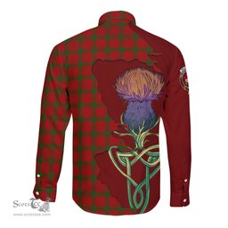 Scottish MacDonald of Sleat Clan Tartan Crest with Thistle and Scotland Map Tartan Long Sleeve Shirt Scottish Plaid Tartan Plaid - ScotsTee - scotstee.com