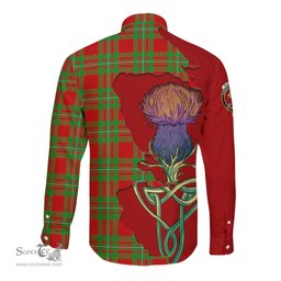 Scottish MacGregor Modern Clan Tartan Crest with Thistle and Scotland Map Tartan Long Sleeve Shirt Scottish Plaid Tartan Plaid - ScotsTee - scotstee.com