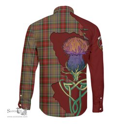 Scottish Muirhead Old Clan Tartan Crest with Thistle and Scotland Map Tartan Long Sleeve Shirt Scottish Plaid Tartan Plaid - ScotsTee - scotstee.com
