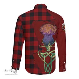 Scottish Rob Roy Macgregor Clan Tartan Crest with Thistle and Scotland Map Tartan Long Sleeve Shirt Scottish Plaid Tartan Plaid - ScotsTee - scotstee.com