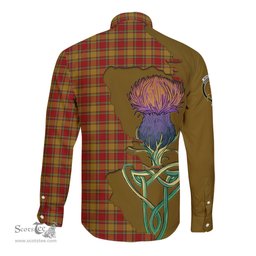 Scottish Scrymgeour Clan Tartan Crest with Thistle and Scotland Map Tartan Long Sleeve Shirt Scottish Plaid Tartan Plaid - ScotsTee - scotstee.com