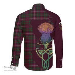 Scottish Stewart of Bute Hunting Clan Tartan Crest with Thistle and Scotland Map Tartan Long Sleeve Shirt Scottish Plaid Tartan Plaid - ScotsTee - scotstee.com