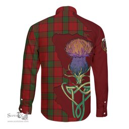Scottish Maxwell Clan Tartan Crest with Thistle and Scotland Map Tartan Long Sleeve Shirt Scottish Plaid Tartan Plaid - ScotsTee - scotstee.com