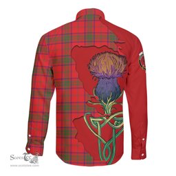 Scottish Ross Modern Clan Tartan Crest with Thistle and Scotland Map Tartan Long Sleeve Shirt Scottish Plaid Tartan Plaid - ScotsTee - scotstee.com