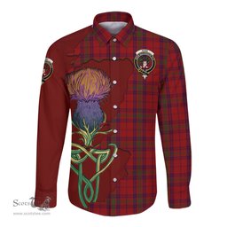 Scottish Ross Old Clan Tartan Crest with Thistle and Scotland Map Tartan Long Sleeve Shirt Scottish Plaid Tartan Plaid - ScotsTee - scotstee.com
