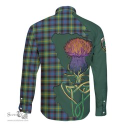 Scottish Watson Ancient Clan Tartan Crest with Thistle and Scotland Map Tartan Long Sleeve Shirt Scottish Plaid Tartan Plaid - ScotsTee - scotstee.com