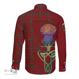 Scottish Stewart of Galloway Clan Tartan Crest with Thistle and Scotland Map Tartan Long Sleeve Shirt Scottish Plaid Tartan Plaid - ScotsTee - scotstee.com
