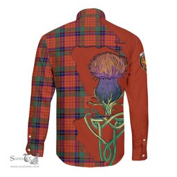 Scottish Nicolson Ancient Clan Tartan Crest with Thistle and Scotland Map Tartan Long Sleeve Shirt Scottish Plaid Tartan Plaid - ScotsTee - scotstee.com