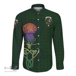 Scottish Skene or Tribe of Mar Clan Tartan Crest with Thistle and Scotland Map Tartan Long Sleeve Shirt Scottish Plaid Tartan Plaid - ScotsTee - scotstee.com