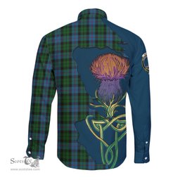 Scottish Morrison Society Clan Tartan Crest with Thistle and Scotland Map Tartan Long Sleeve Shirt Scottish Plaid Tartan Plaid - ScotsTee - scotstee.com