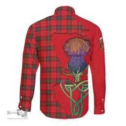 Scottish Seton Modern Clan Tartan Crest with Thistle and Scotland Map Tartan Long Sleeve Shirt Scottish Plaid Tartan Plaid - ScotsTee - scotstee.com