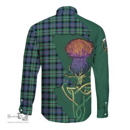 Scottish Rose Hunting Ancient Clan Tartan Crest with Thistle and Scotland Map Tartan Long Sleeve Shirt Scottish Plaid Tartan Plaid - ScotsTee - scotstee.com