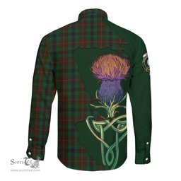 Scottish Tennant Clan Tartan Crest with Thistle and Scotland Map Tartan Long Sleeve Shirt Scottish Plaid Tartan Plaid - ScotsTee - scotstee.com