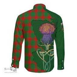 Scottish Middleton Modern Clan Tartan Crest with Thistle and Scotland Map Tartan Long Sleeve Shirt Scottish Plaid Tartan Plaid - ScotsTee - scotstee.com