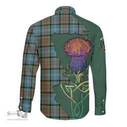 Scottish Walkinshaw Clan Tartan Crest with Thistle and Scotland Map Tartan Long Sleeve Shirt Scottish Plaid Tartan Plaid - ScotsTee - scotstee.com