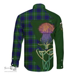 Scottish Oliphant Modern Clan Tartan Crest with Thistle and Scotland Map Tartan Long Sleeve Shirt Scottish Plaid Tartan Plaid - ScotsTee - scotstee.com
