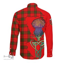Scottish Maxwell Modern Clan Tartan Crest with Thistle and Scotland Map Tartan Long Sleeve Shirt Scottish Plaid Tartan Plaid - ScotsTee - scotstee.com