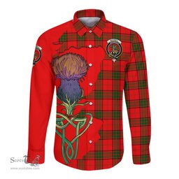 Scottish Maxwell Modern Clan Tartan Crest with Thistle and Scotland Map Tartan Long Sleeve Shirt Scottish Plaid Tartan Plaid - ScotsTee - scotstee.com