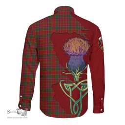 Scottish Munro Clan Tartan Crest with Thistle and Scotland Map Tartan Long Sleeve Shirt Scottish Plaid Tartan Plaid - ScotsTee - scotstee.com