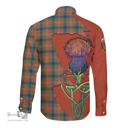 Scottish Wilson Ancient Clan Tartan Crest with Thistle and Scotland Map Tartan Long Sleeve Shirt Scottish Plaid Tartan Plaid - ScotsTee - scotstee.com