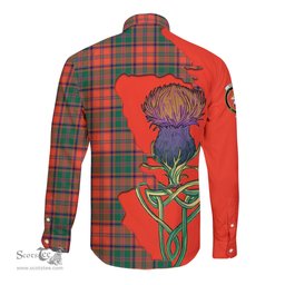 Scottish Stewart of Appin Ancient Clan Tartan Crest with Thistle and Scotland Map Tartan Long Sleeve Shirt Scottish Plaid Tartan Plaid - ScotsTee - scotstee.com