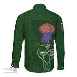 Scottish Mar Tribe Clan Tartan Crest with Thistle and Scotland Map Tartan Long Sleeve Shirt Scottish Plaid Tartan Plaid - ScotsTee - scotstee.com