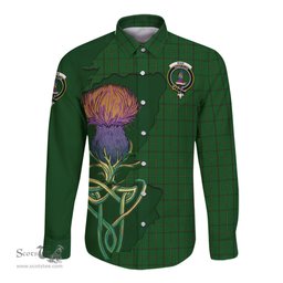 Scottish Mar Tribe Clan Tartan Crest with Thistle and Scotland Map Tartan Long Sleeve Shirt Scottish Plaid Tartan Plaid - ScotsTee - scotstee.com