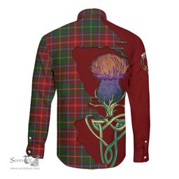 Scottish Somerville Clan Tartan Crest with Thistle and Scotland Map Tartan Long Sleeve Shirt Scottish Plaid Tartan Plaid - ScotsTee - scotstee.com