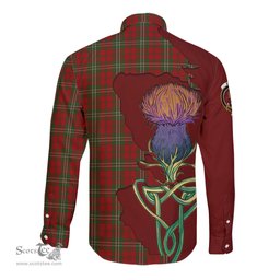 Scottish Scott Clan Tartan Crest with Thistle and Scotland Map Tartan Long Sleeve Shirt Scottish Plaid Tartan Plaid - ScotsTee - scotstee.com
