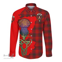 Scottish Matheson Modern Clan Tartan Crest with Thistle and Scotland Map Tartan Long Sleeve Shirt Scottish Plaid Tartan Plaid - ScotsTee - scotstee.com