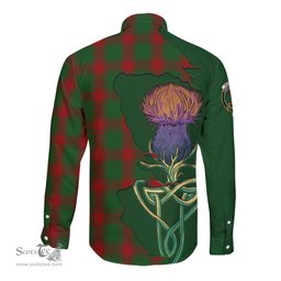 Scottish Middleton Clan Tartan Crest with Thistle and Scotland Map Tartan Long Sleeve Shirt Scottish Plaid Tartan Plaid - ScotsTee - scotstee.com