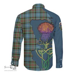 Scottish Paisley Clan Tartan Crest with Thistle and Scotland Map Tartan Long Sleeve Shirt Scottish Plaid Tartan Plaid - ScotsTee - scotstee.com