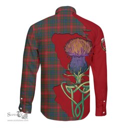 Scottish Wilson Modern Clan Tartan Crest with Thistle and Scotland Map Tartan Long Sleeve Shirt Scottish Plaid Tartan Plaid - ScotsTee - scotstee.com