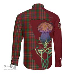 Scottish Innes Clan Tartan Crest with Thistle and Scotland Map Tartan Long Sleeve Shirt Scottish Plaid Tartan Plaid - ScotsTee - scotstee.com
