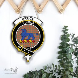 ScotsTee Shop Scottish Bruce Ancient Clan Scottish Crest Tartan Wooden Hanging Wall Art Sign