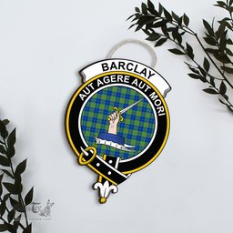 ScotsTee Shop Scottish Barclay Hunting Ancient Clan Scottish Crest Tartan Wooden Hanging Wall Art Sign