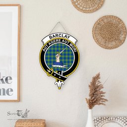 ScotsTee Shop Scottish Barclay Hunting Ancient Clan Scottish Crest Tartan Wooden Hanging Wall Art Sign