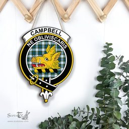 ScotsTee Shop Scottish Campbell Dress Clan Scottish Crest Tartan Wooden Hanging Wall Art Sign