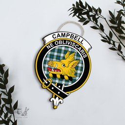 ScotsTee Shop Scottish Campbell Dress Clan Scottish Crest Tartan Wooden Hanging Wall Art Sign