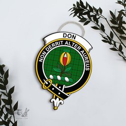 ScotsTee Shop Scottish Don (Tribe-of-Mar) Clan Scottish Crest Tartan Wooden Hanging Wall Art Sign