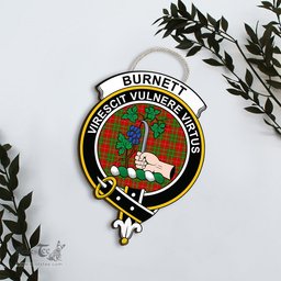ScotsTee Shop Scottish Burnett Ancient Clan Scottish Crest Tartan Wooden Hanging Wall Art Sign