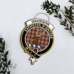 ScotsTee Shop Scottish Davidson Dress Dancers Clan Scottish Crest Tartan Wooden Hanging Wall Art Sign