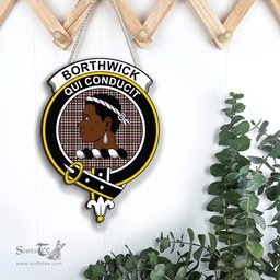 ScotsTee Shop Scottish Borthwick Dress Ancient Clan Scottish Crest Tartan Wooden Hanging Wall Art Sign