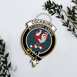 ScotsTee Shop Scottish Cockburn Ancient Clan Scottish Crest Tartan Wooden Hanging Wall Art Sign