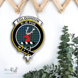 ScotsTee Shop Scottish Colquhoun Ancient Clan Scottish Crest Tartan Wooden Hanging Wall Art Sign