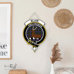 ScotsTee Shop Scottish Blair Modern Clan Scottish Crest Tartan Wooden Hanging Wall Art Sign