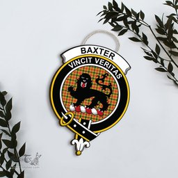 ScotsTee Shop Scottish Baxter Clan Scottish Crest Tartan Wooden Hanging Wall Art Sign