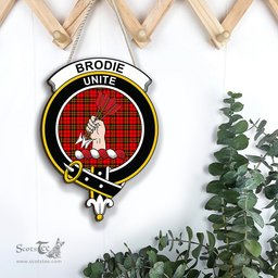 ScotsTee Shop Scottish Brodie Modern Clan Scottish Crest Tartan Wooden Hanging Wall Art Sign